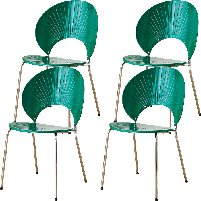 Nordic Style Plastic Armless Dining Chair for Dining Room, 17.7-inch Hight