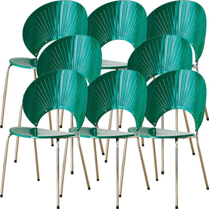 Nordic Style Plastic Armless Dining Chair for Dining Room, 17.7-inch Hight