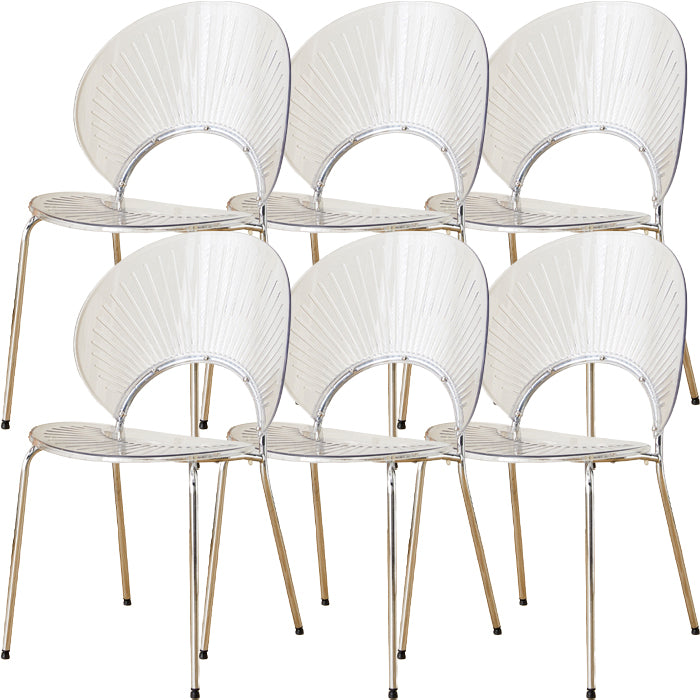Nordic Style Plastic Armless Dining Chair for Dining Room, 17.7-inch Hight