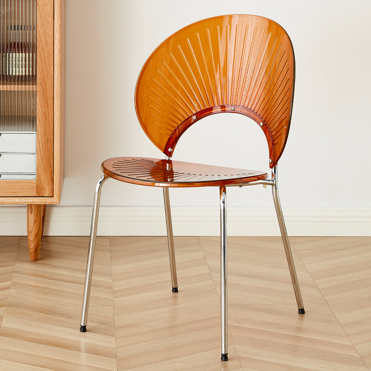 Nordic Style Plastic Armless Dining Chair for Dining Room, 17.7-inch Hight