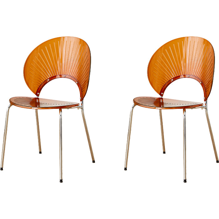 Nordic Style Plastic Armless Dining Chair for Dining Room, 17.7-inch Hight