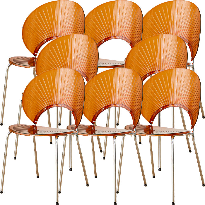 Nordic Style Plastic Armless Dining Chair for Dining Room, 17.7-inch Hight
