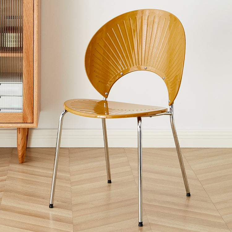 Nordic Style Plastic Armless Dining Chair for Dining Room, 17.7-inch Hight