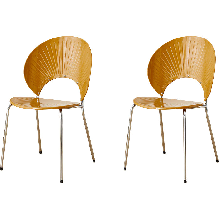 Nordic Style Plastic Armless Dining Chair for Dining Room, 17.7-inch Hight