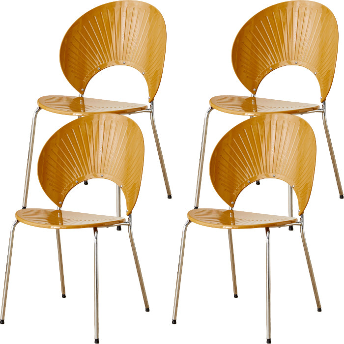 Nordic Style Plastic Armless Dining Chair for Dining Room, 17.7-inch Hight