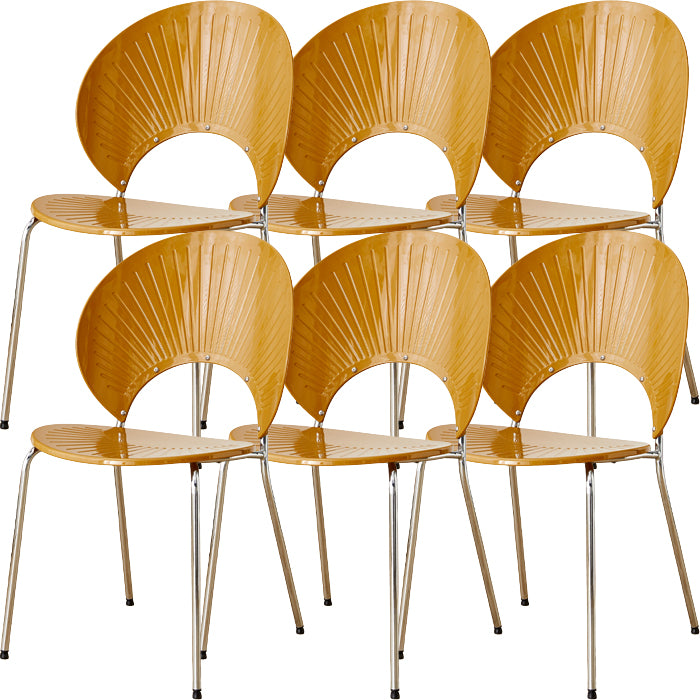 Nordic Style Plastic Armless Dining Chair for Dining Room, 17.7-inch Hight
