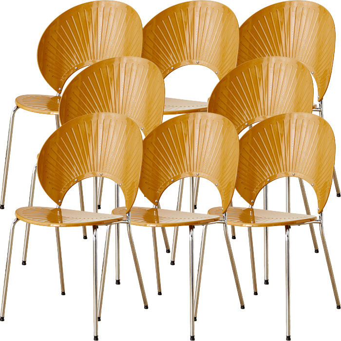 Nordic Style Plastic Armless Dining Chair for Dining Room, 17.7-inch Hight