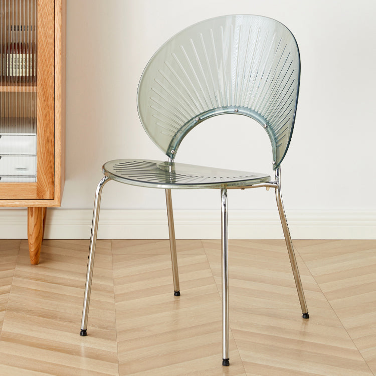 Nordic Style Plastic Armless Dining Chair for Dining Room, 17.7-inch Hight