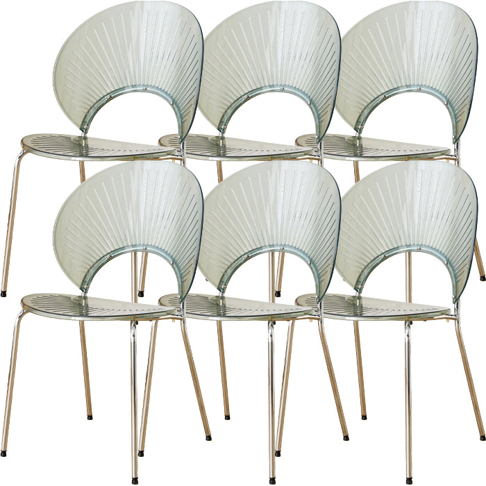 Nordic Style Plastic Armless Dining Chair for Dining Room, 17.7-inch Hight
