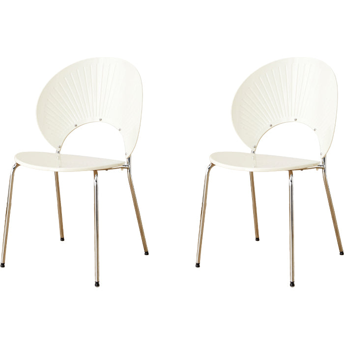 Nordic Style Plastic Armless Dining Chair for Dining Room, 17.7-inch Hight