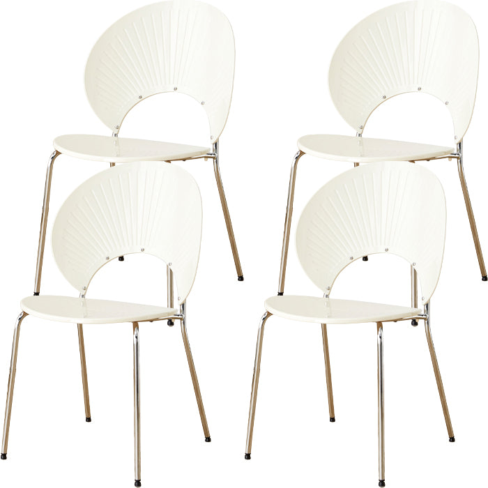 Nordic Style Plastic Armless Dining Chair for Dining Room, 17.7-inch Hight