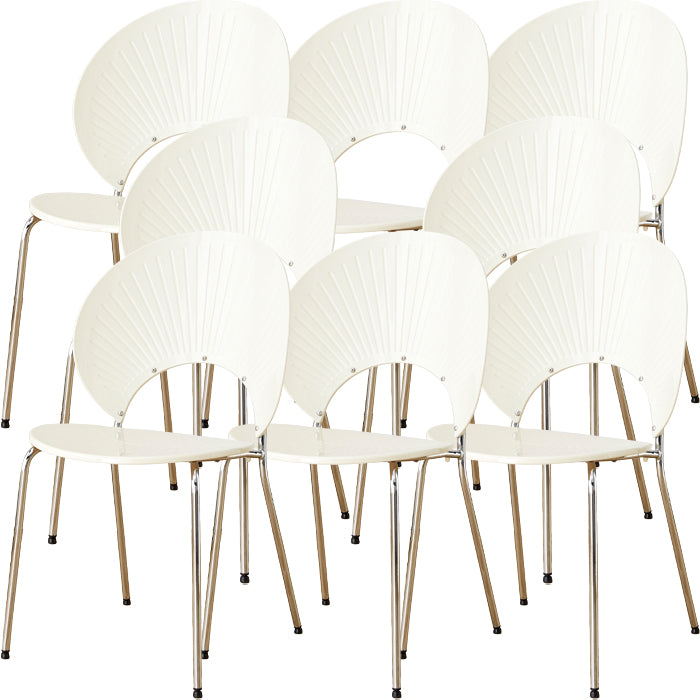 Nordic Style Plastic Armless Dining Chair for Dining Room, 17.7-inch Hight