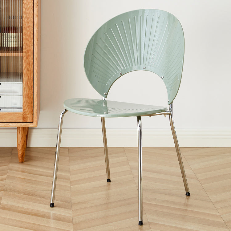 Nordic Style Plastic Armless Dining Chair for Dining Room, 17.7-inch Hight