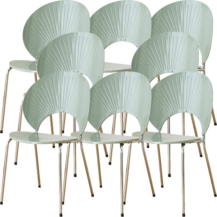 Nordic Style Plastic Armless Dining Chair for Dining Room, 17.7-inch Hight