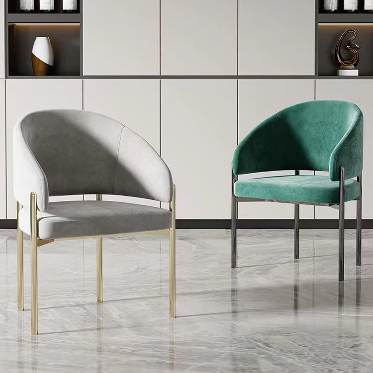 Luxury Style Metal Arm Dining Chair with Upholstered for Dining Room
