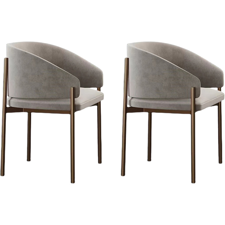 Luxury Style Metal Arm Dining Chair with Upholstered for Dining Room