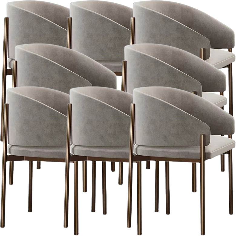 Luxury Style Metal Arm Dining Chair with Upholstered for Dining Room
