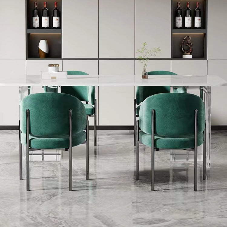Luxury Style Metal Arm Dining Chair with Upholstered for Dining Room
