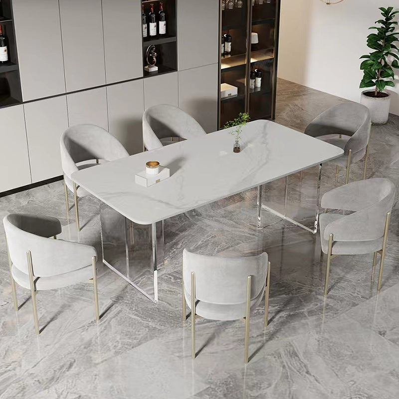 Luxury Style Metal Arm Dining Chair with Upholstered for Dining Room