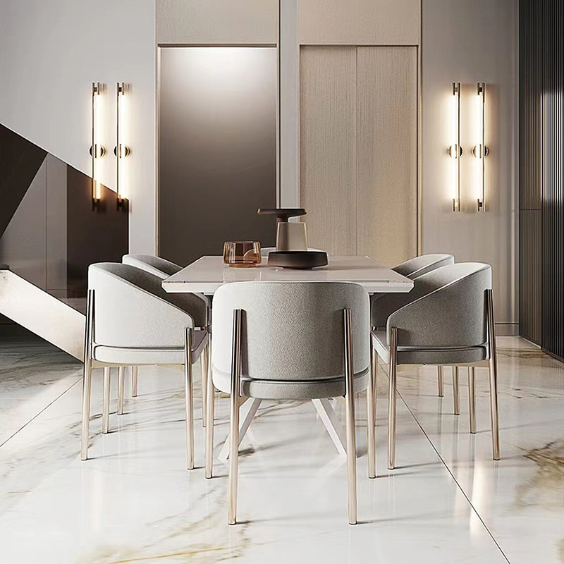 Luxury Style Metal Arm Dining Chair with Upholstered for Dining Room