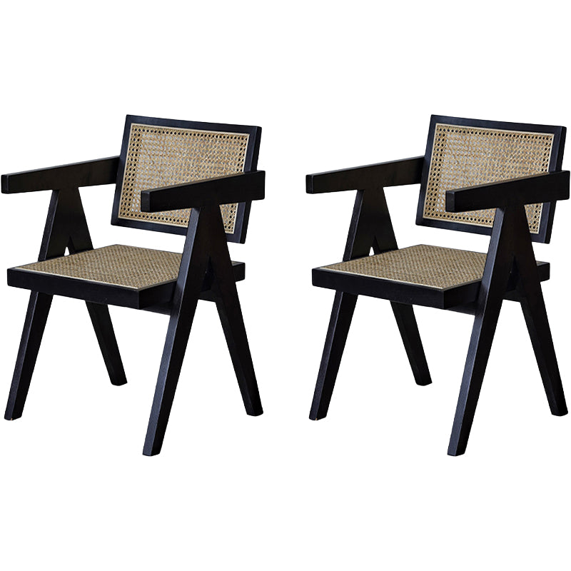 Nordic Style Solid Wood Arm Chair for Dining Room, 17" Height