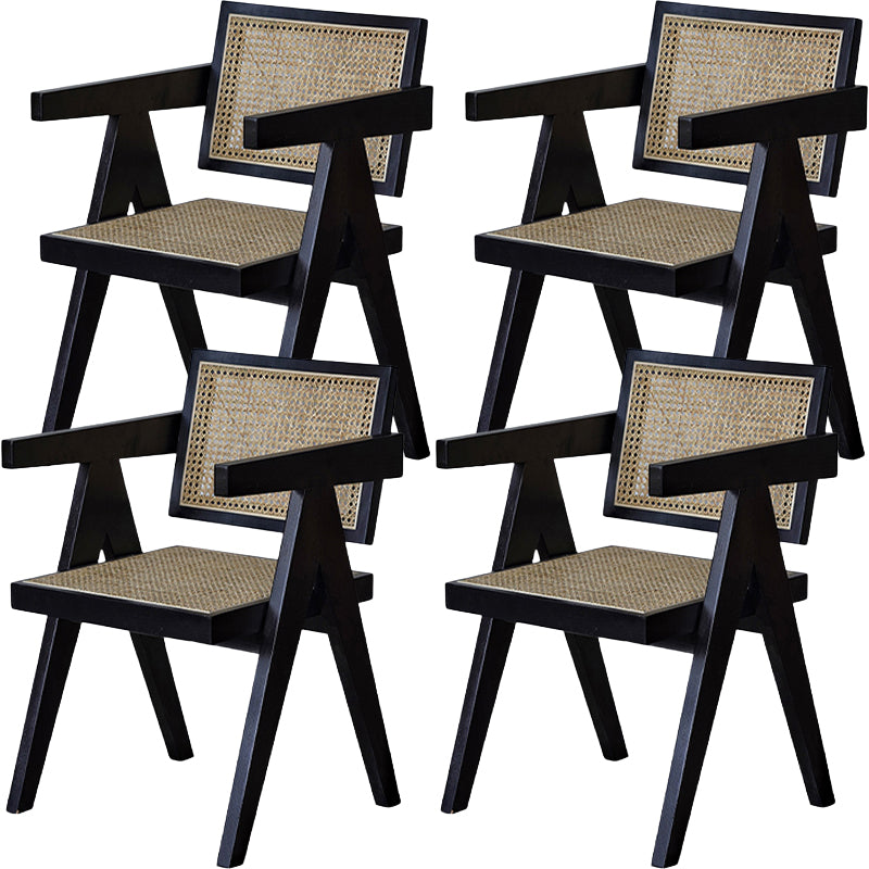 Nordic Style Solid Wood Arm Chair for Dining Room, 17" Height