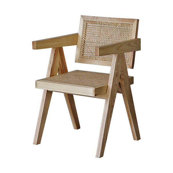 Nordic Style Solid Wood Arm Chair for Dining Room, 17" Height