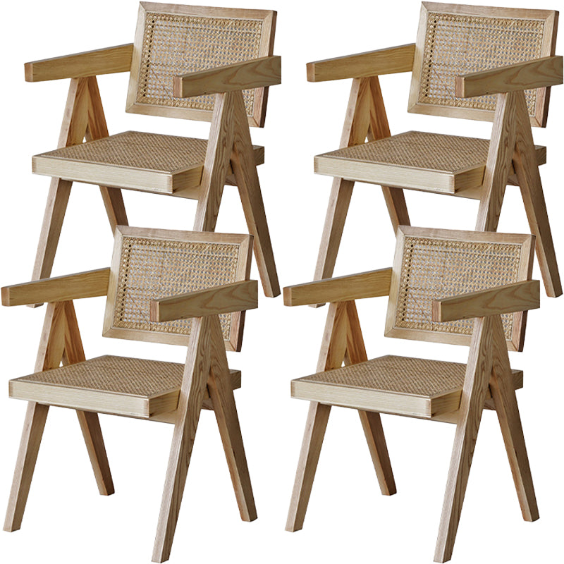 Nordic Style Solid Wood Arm Chair for Dining Room, 17" Height