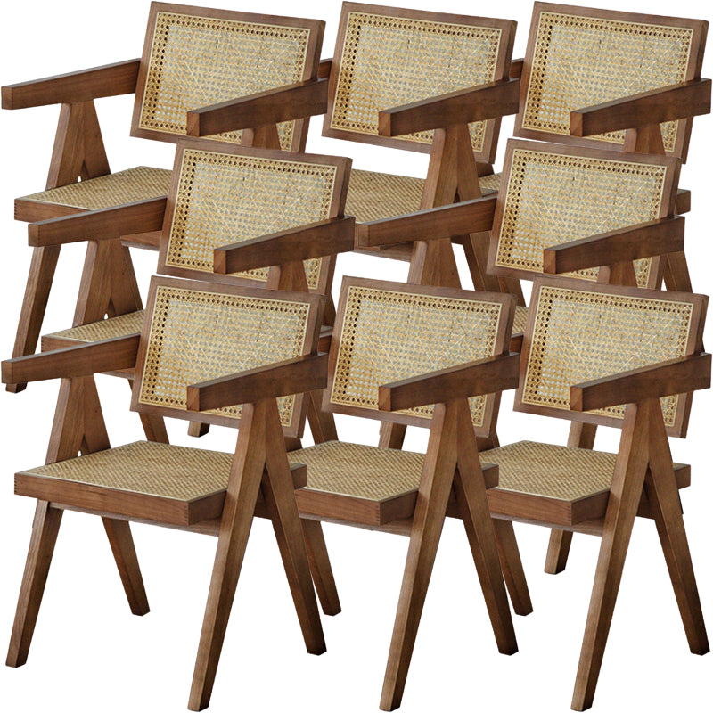 Nordic Style Solid Wood Arm Chair for Dining Room, 17" Height