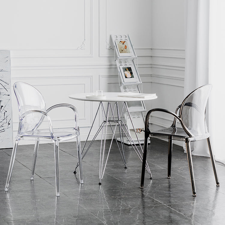 Nordic Style Acrylic Arm Dining Chair for Restaurant, 17-inch Height