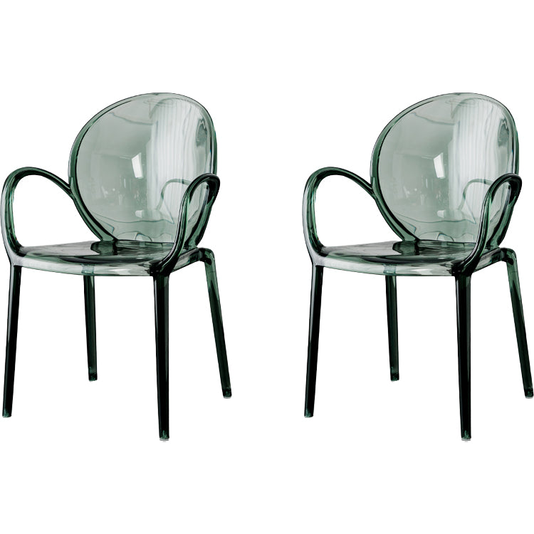 Nordic Style Acrylic Arm Dining Chair for Restaurant, 17-inch Height