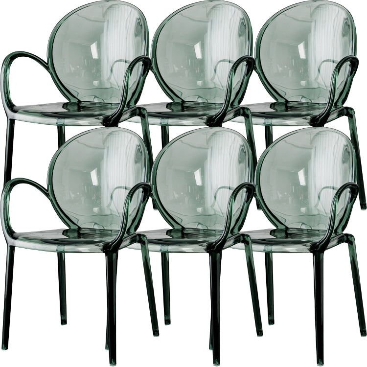 Nordic Style Acrylic Arm Dining Chair for Restaurant, 17-inch Height