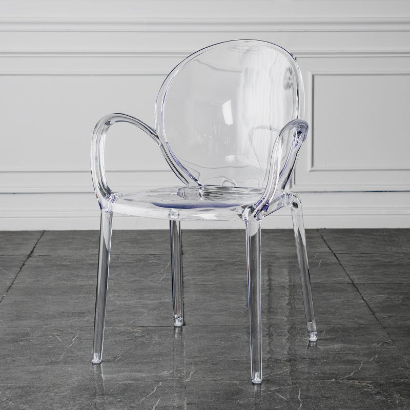 Nordic Style Acrylic Arm Dining Chair for Restaurant, 17-inch Height