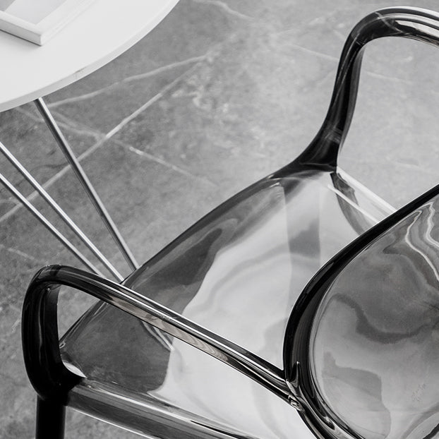 Nordic Style Acrylic Arm Dining Chair for Restaurant, 17-inch Height