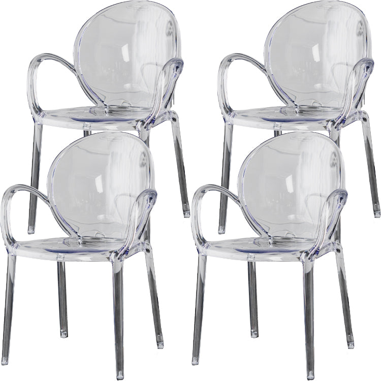 Nordic Style Acrylic Arm Dining Chair for Restaurant, 17-inch Height