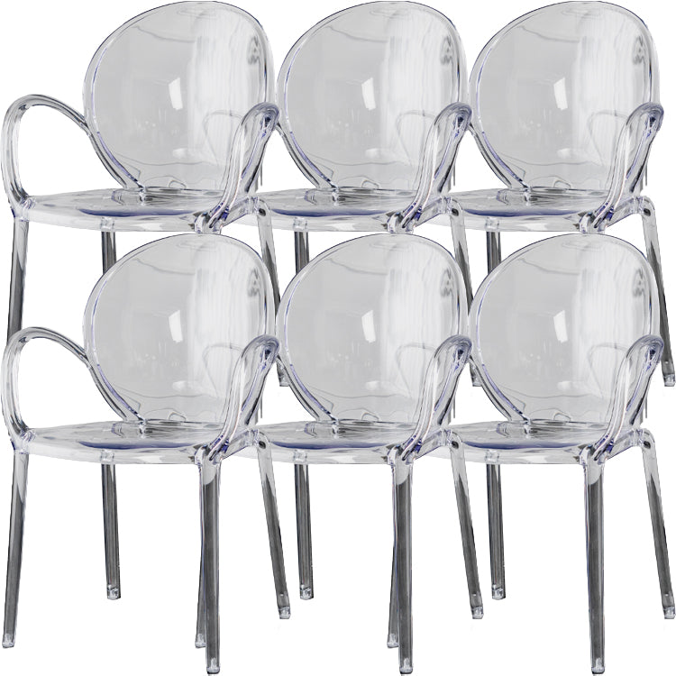 Nordic Style Acrylic Arm Dining Chair for Restaurant, 17-inch Height