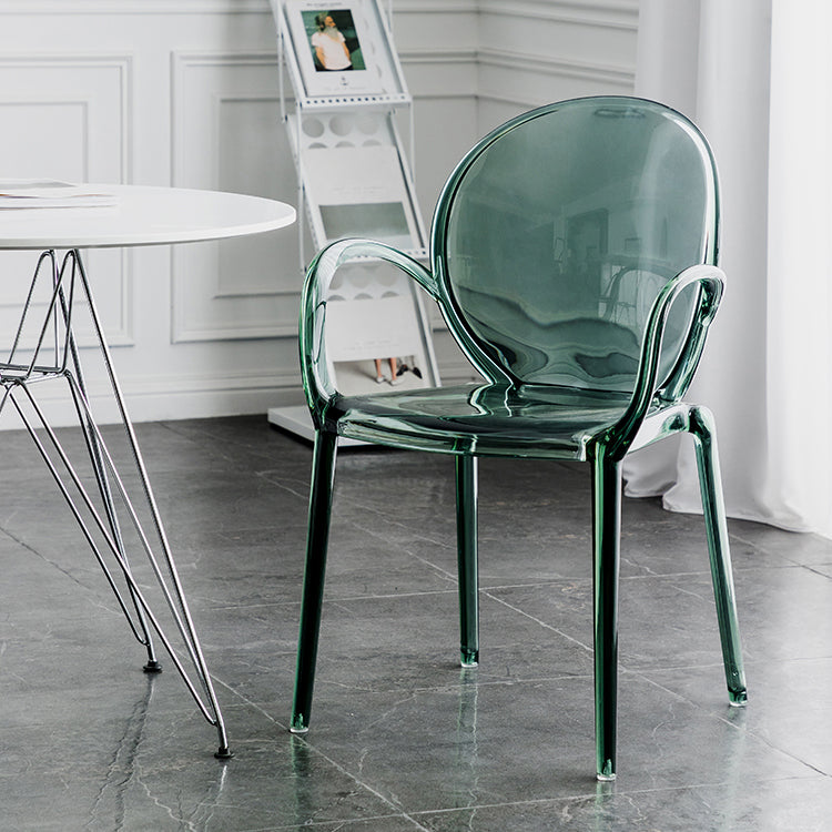 Nordic Style Acrylic Arm Dining Chair for Restaurant, 17-inch Height