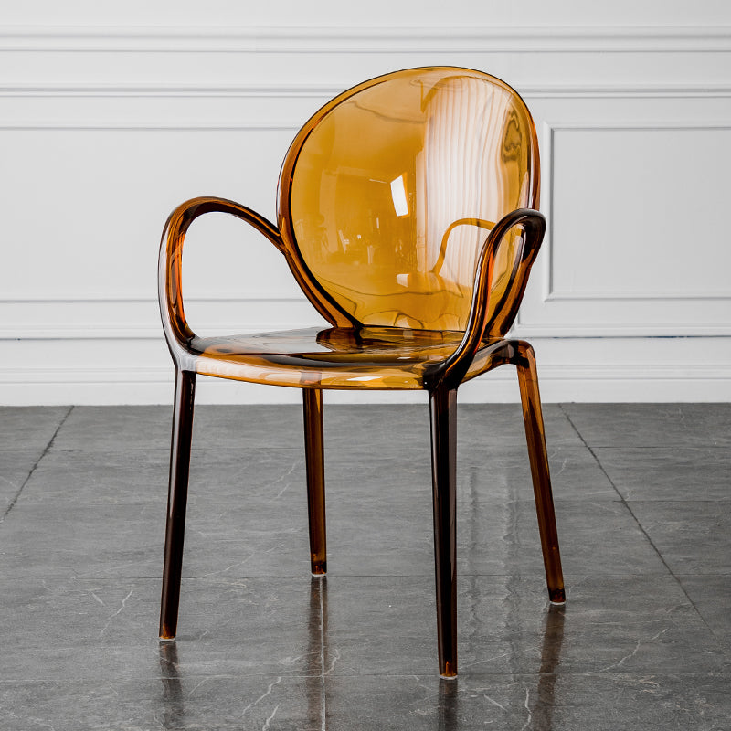 Nordic Style Acrylic Arm Dining Chair for Restaurant, 17-inch Height