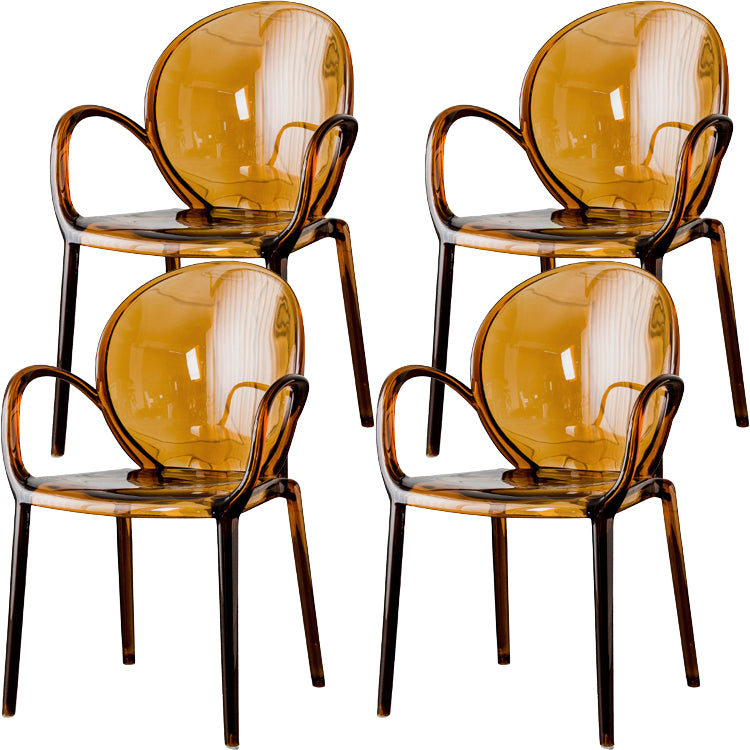 Nordic Style Acrylic Arm Dining Chair for Restaurant, 17-inch Height