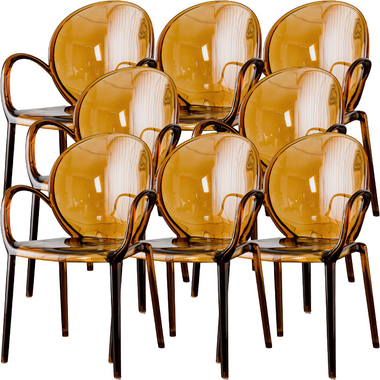 Nordic Style Acrylic Arm Dining Chair for Restaurant, 17-inch Height