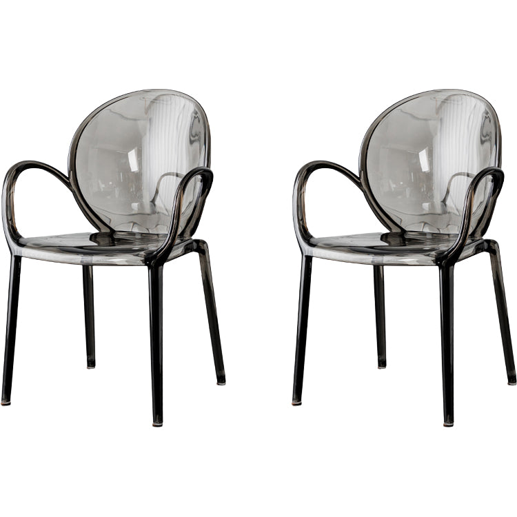 Nordic Style Acrylic Arm Dining Chair for Restaurant, 17-inch Height