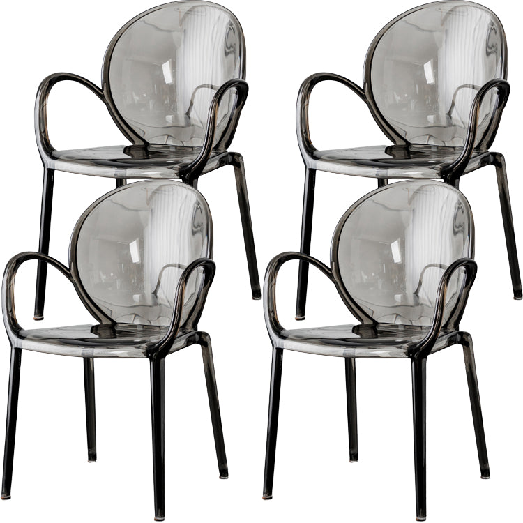 Nordic Style Acrylic Arm Dining Chair for Restaurant, 17-inch Height