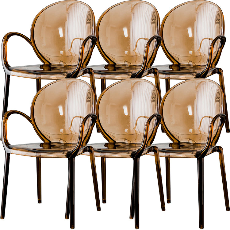 Nordic Style Acrylic Arm Dining Chair for Restaurant, 17-inch Height