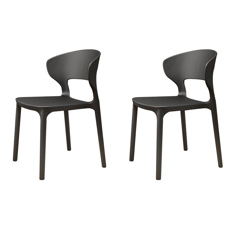 Modern Plastic Chair Open Back Indoor Dining Arm Chair for Dinning Room