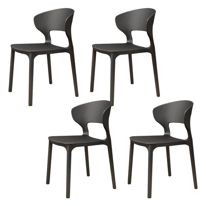 Modern Plastic Chair Open Back Indoor Dining Arm Chair for Dinning Room