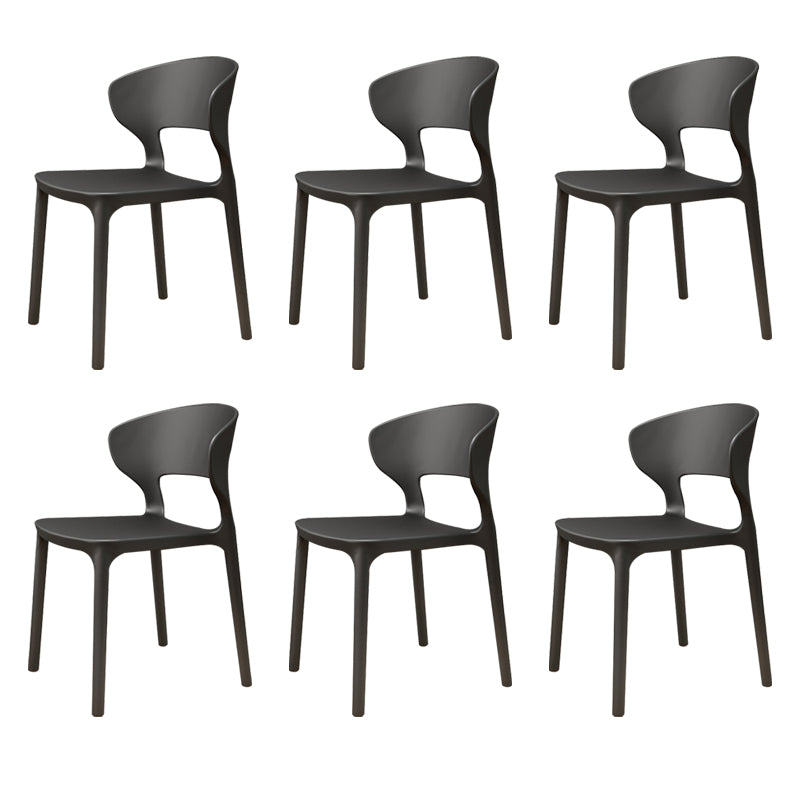 Modern Plastic Chair Open Back Indoor Dining Arm Chair for Dinning Room