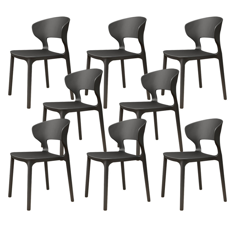 Modern Plastic Chair Open Back Indoor Dining Arm Chair for Dinning Room