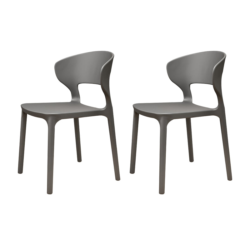 Modern Plastic Chair Open Back Indoor Dining Arm Chair for Dinning Room