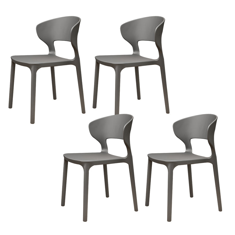 Modern Plastic Chair Open Back Indoor Dining Arm Chair for Dinning Room