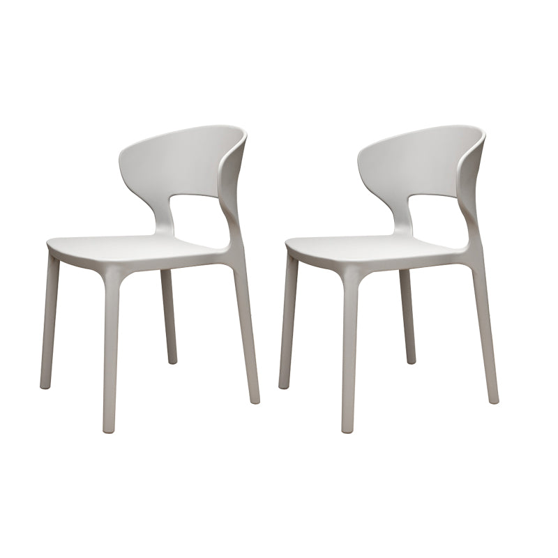 Modern Plastic Chair Open Back Indoor Dining Arm Chair for Dinning Room